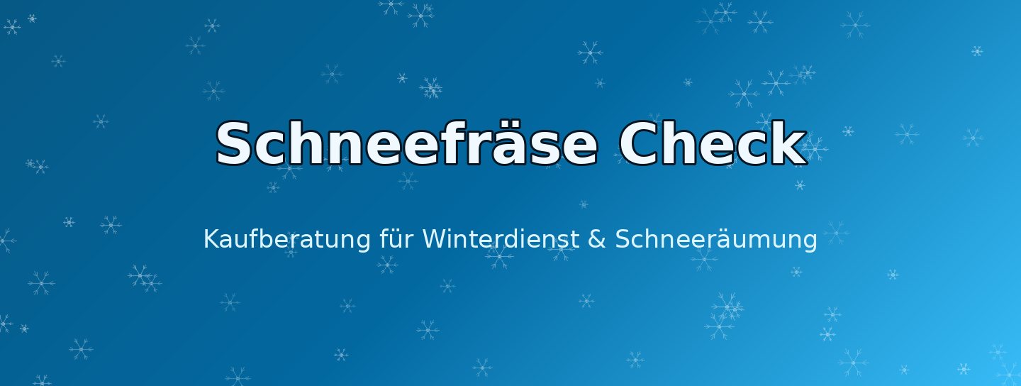 Grafische Darstellung Schneefräse Check in Eisblau mit Schneeflocken-Motiv